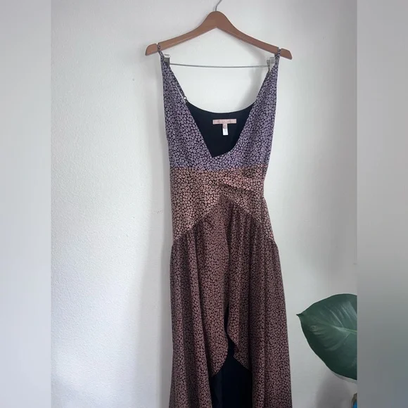 Anthropologie Hutch ELMA High Low Wrap Dress Pink/Peach/Copper XS - Picture 3 of 5